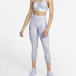 Nike Lavender and Cream Leggings and Matching Sports Bra